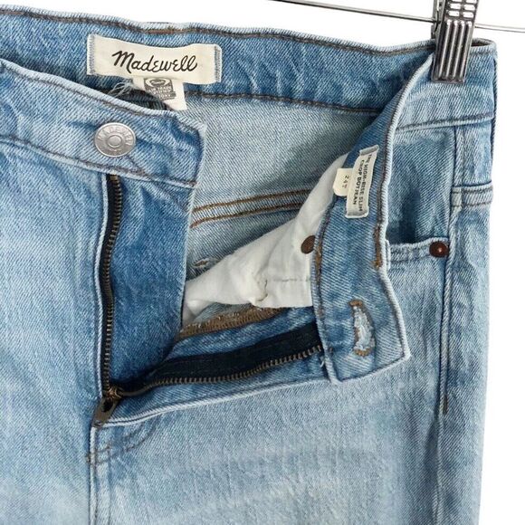 Madewell 24T The Tall High-Rise Slim Crop Boyjean Light Dumas Wash Ripped MC599 - Picture 6 of 12